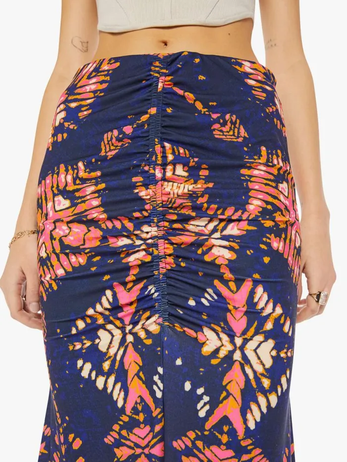 Women Skirts and Dresses Mother Denim Liv Midi Skirt Navy Shibori