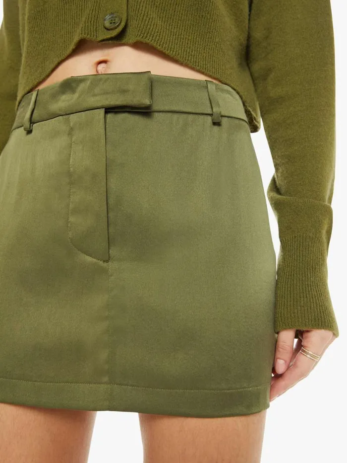 Women Skirts and Dresses Mother Denim Mora Mini Trouser Skirt Olive