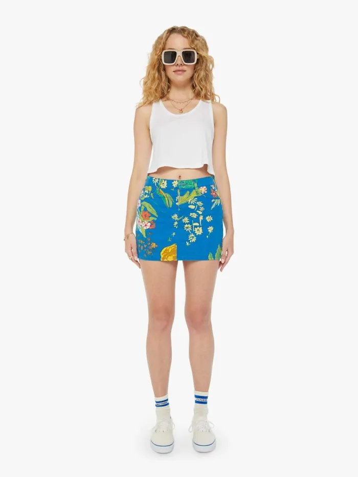 Women Skirts and Dresses Mother Denim The Vagabond Mini Skirt Blue turquoiseaqua