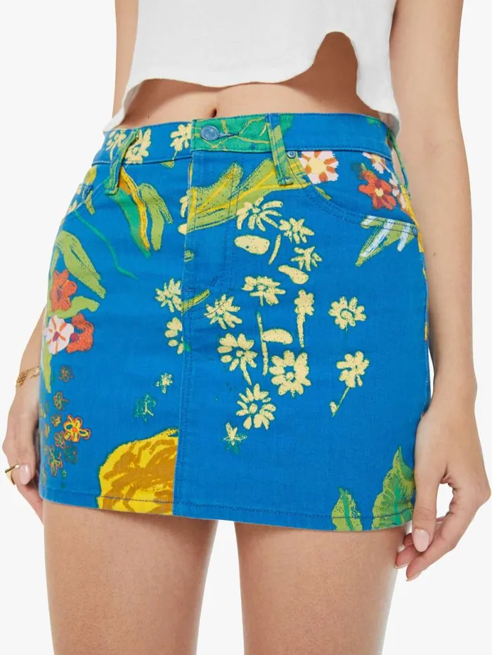Women Skirts and Dresses Mother Denim The Vagabond Mini Skirt Blue turquoiseaqua