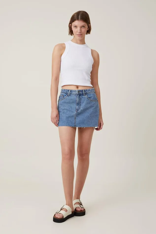 Women Skirts and Shorts Cotton On Denim Mini Skirt Offshore Blue