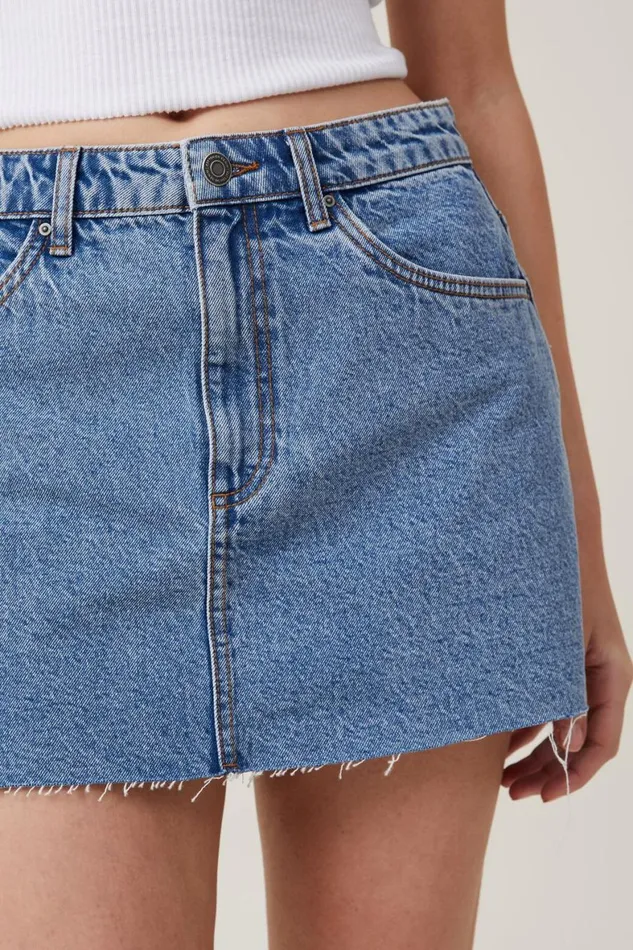 Women Skirts and Shorts Cotton On Denim Mini Skirt Offshore Blue
