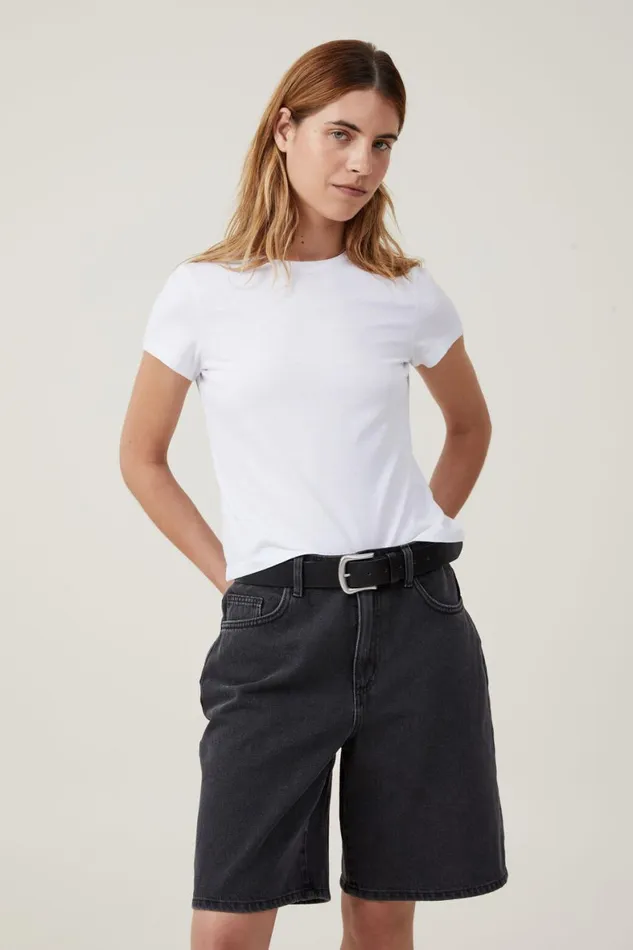 Women Skirts and Shorts Cotton On Super Baggy Denim Jort Graphite Black