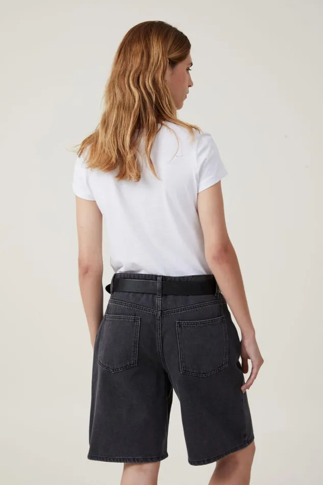 Women Skirts and Shorts Cotton On Super Baggy Denim Jort Graphite Black