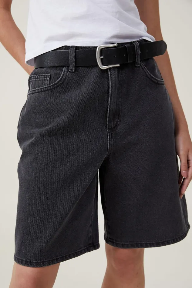 Women Skirts and Shorts Cotton On Super Baggy Denim Jort Graphite Black