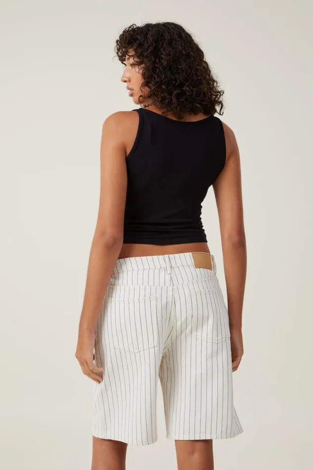 Women Skirts and Shorts Cotton On Super Baggy Denim Jort Portsea Stripe