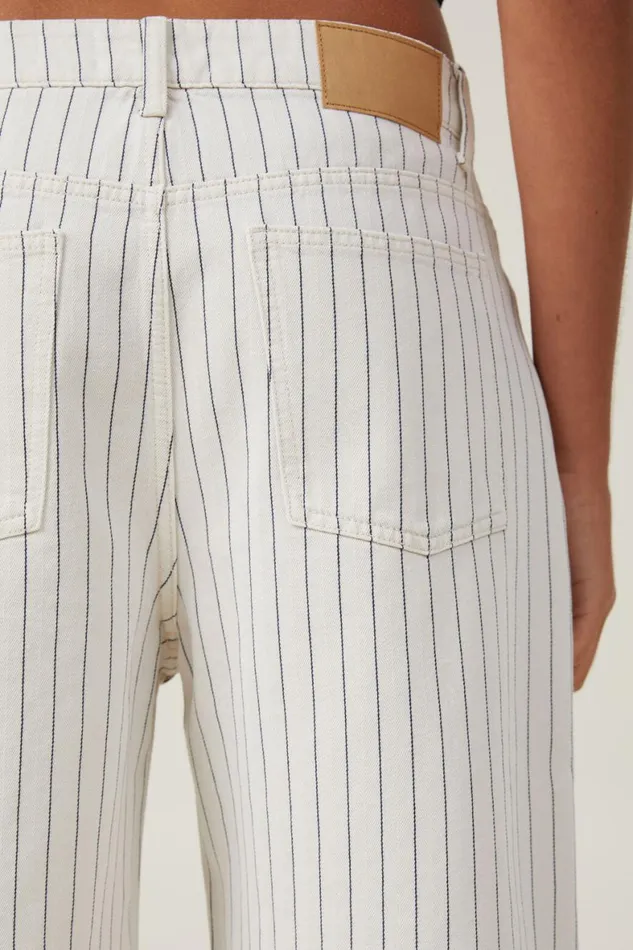 Women Skirts and Shorts Cotton On Super Baggy Denim Jort Portsea Stripe