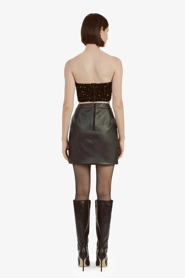 Women Skirts Bardot Alexis Vegan Leather Skirt In Black Black