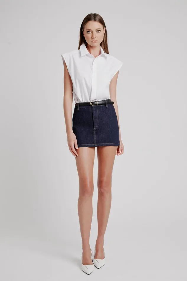 Women Skirts Bardot Maika Denim Mini Skirt In Dark Dark