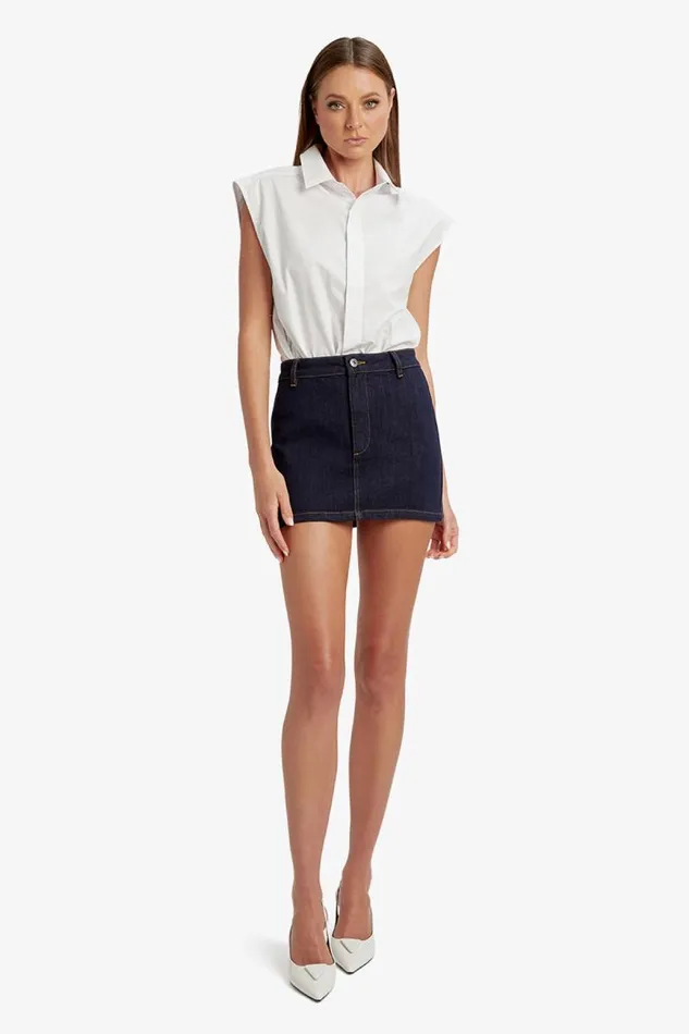 Women Skirts Bardot Maika Denim Mini Skirt In Dark Dark