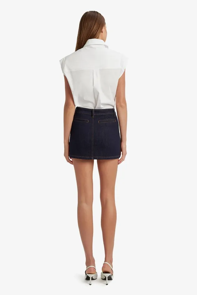 Women Skirts Bardot Maika Denim Mini Skirt In Dark Dark