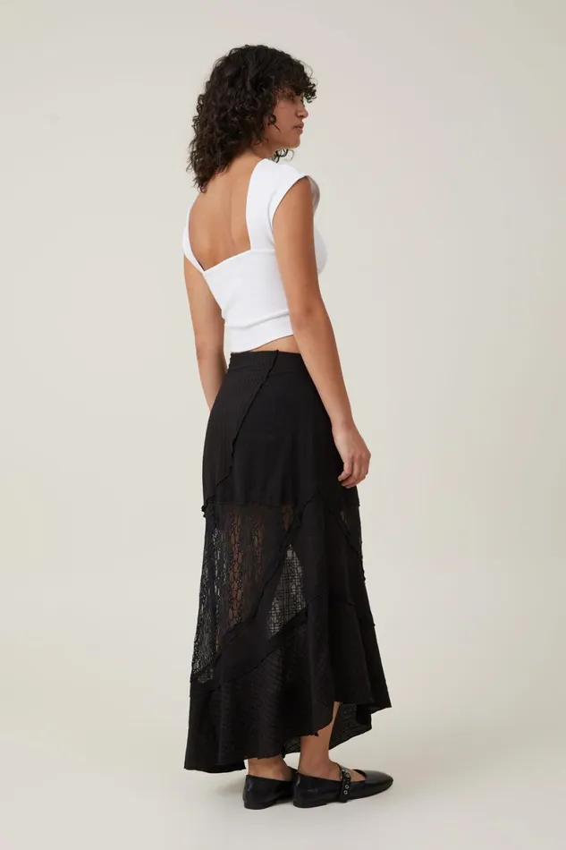 Women Skirts Cotton On Millie Asymmetrical Maxi Skirt Black