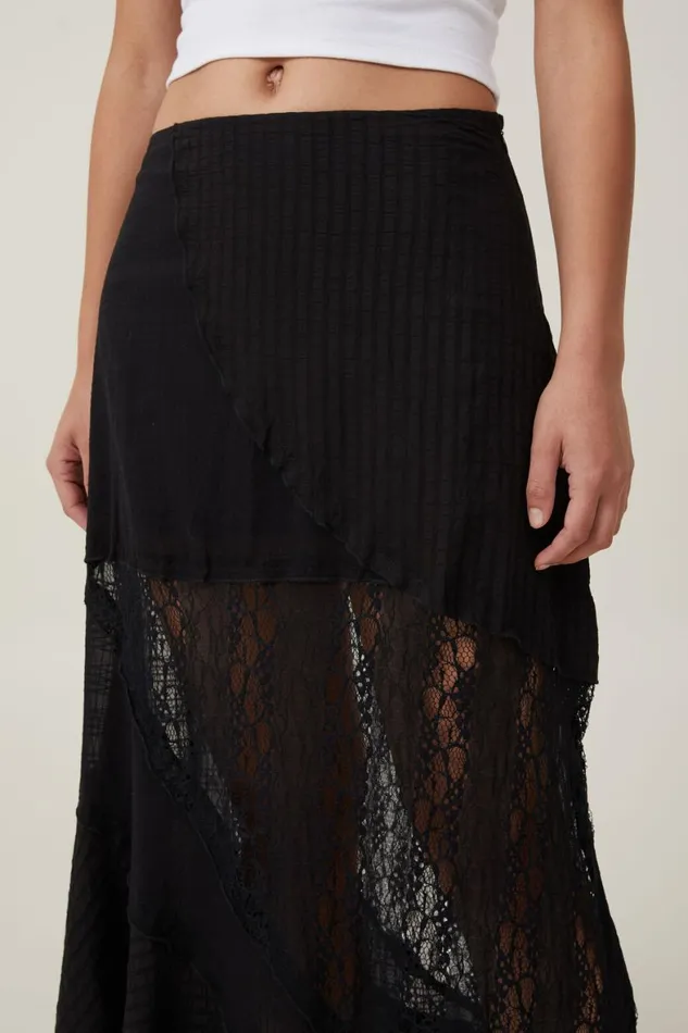 Women Skirts Cotton On Millie Asymmetrical Maxi Skirt Black