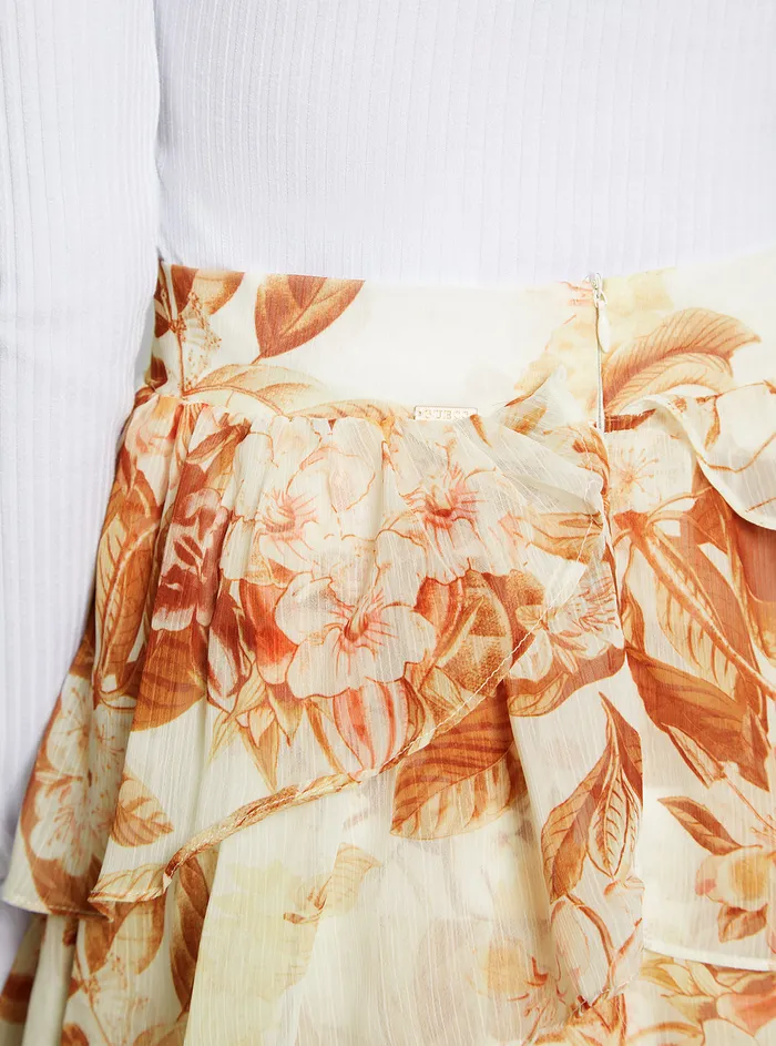 Women Skirts GUESS Eco White Forest Floral Nancy Mini Skirt Women Skirts GUESS Eco White Forest Floral Nancy Mini Skirt