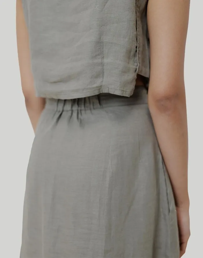 Women Skirts Madewell Reistor Overlap Midi Skirt Dark Green
