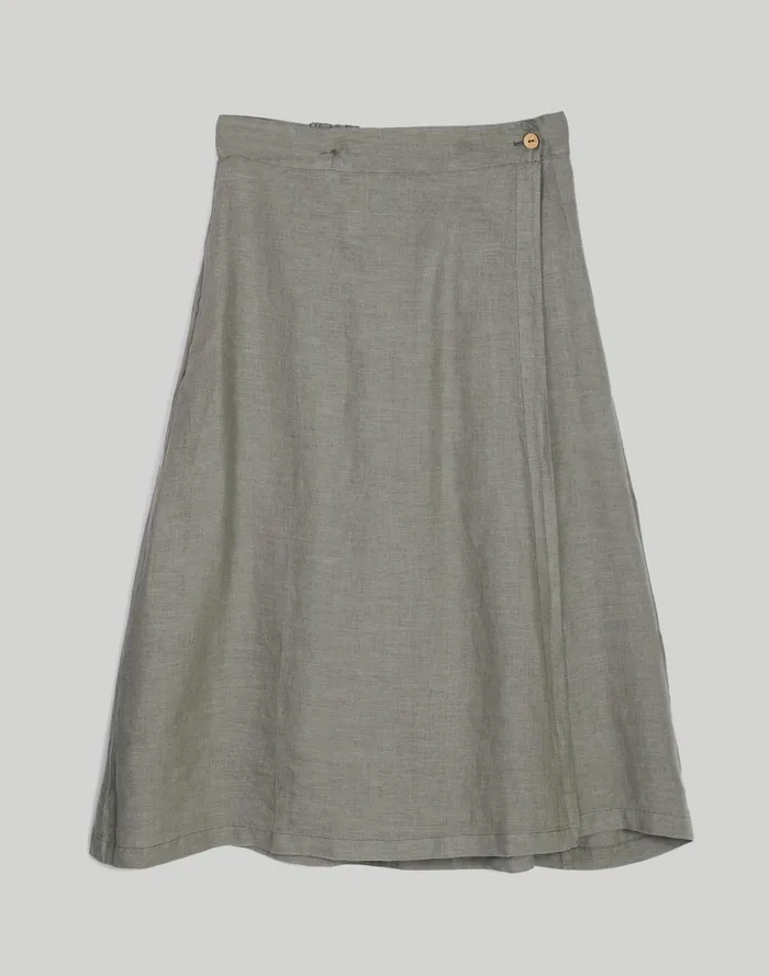 Women Skirts Madewell Reistor Overlap Midi Skirt Dark Green