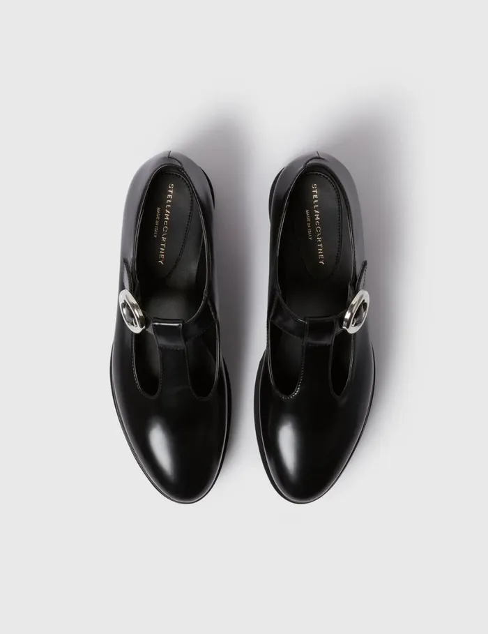 Women SneakElyse TBar Platform Mary Janes Black Stella McCartney Wedges