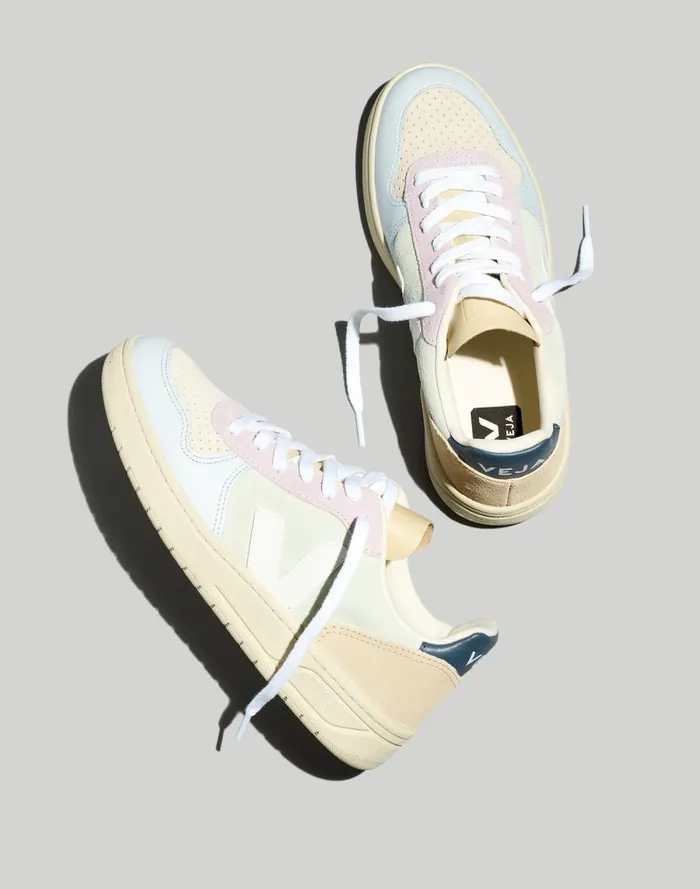 Women Sneakers Madewell Veja Suede V10 Sneakers In Blue Jade White Multico