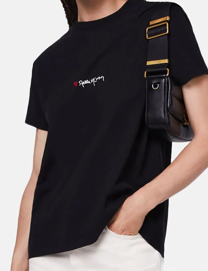 Women Stella Iconics Love Logo TShirt Black Stella McCartney Sweatshirts And TShirts Women Stella Iconics Love Logo TShirt Black Stella McCartney Sweatshirts And TShirts