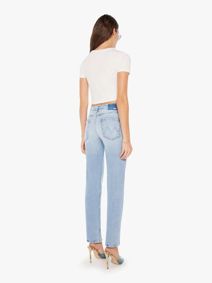 Women Straight Mother Denim The Smarty Pants Skimp Blue lightpastel