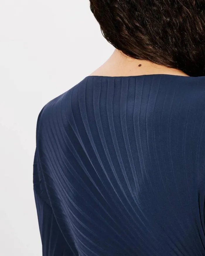 Women Sunray Pleats Long Dress Blue Black Kenzo Dresses And Skirts