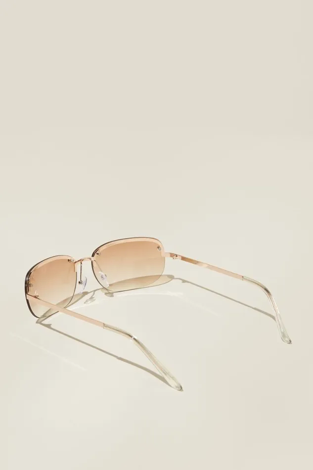 Women Sunglasses Cotton On Jay Rimless Sunglasses Goldhoney