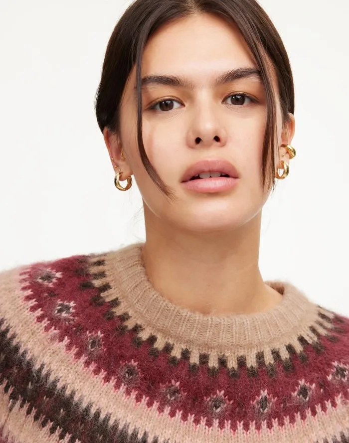 Women Sweaters Madewell Fair Isle AlpacaBlend Sweater Camel Fairisle