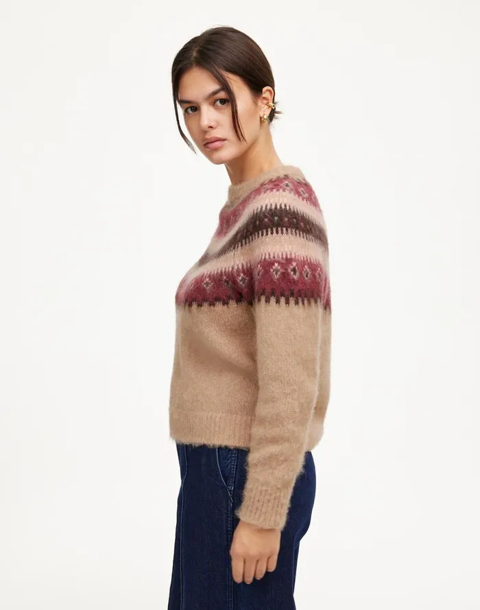 Women Sweaters Madewell Fair Isle AlpacaBlend Sweater Camel Fairisle