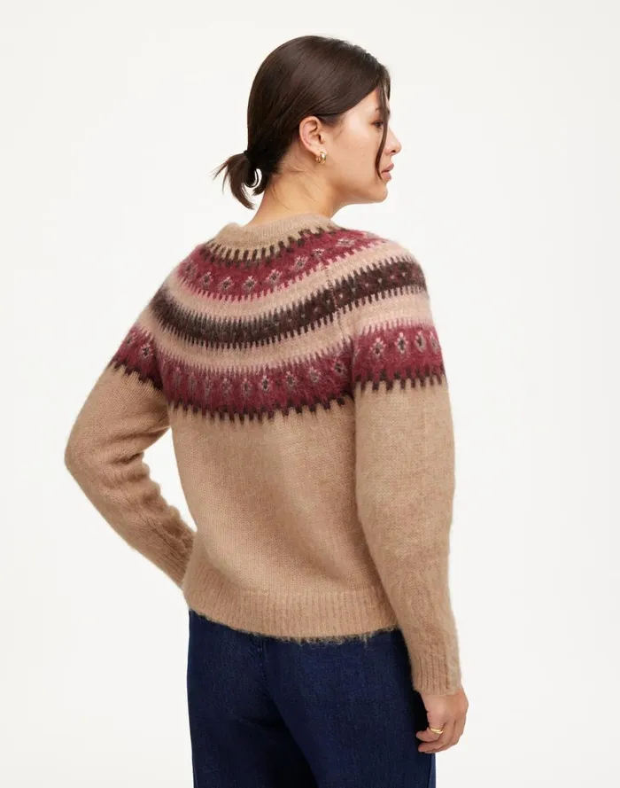 Women Sweaters Madewell Fair Isle AlpacaBlend Sweater Camel Fairisle