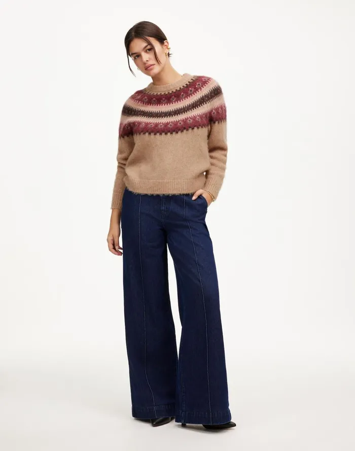 Women Sweaters Madewell Fair Isle AlpacaBlend Sweater Camel Fairisle