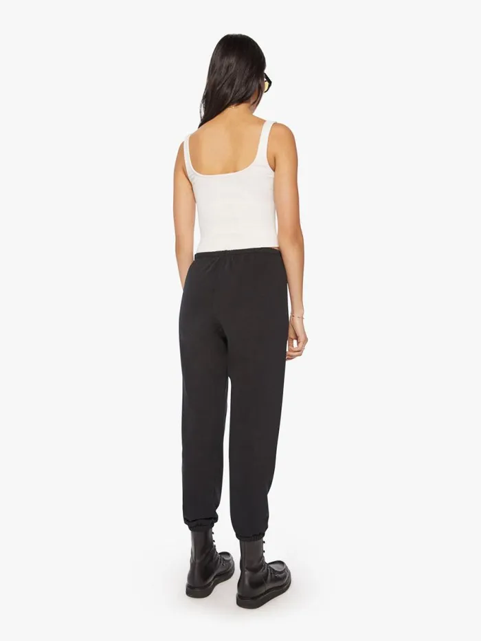 Women Sweatpants Mother Denim Heart Sweatpant Black
