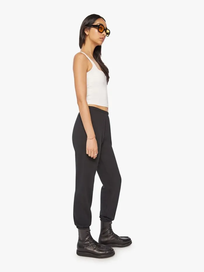 Women Sweatpants Mother Denim Heart Sweatpant Black