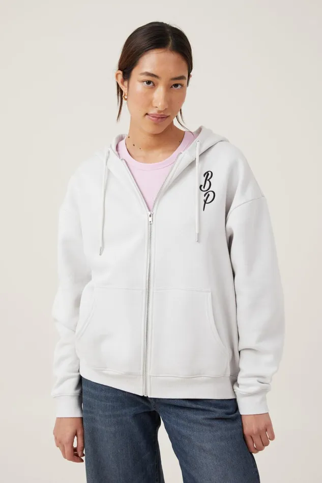 Women Sweats and Hoodies Cotton On Black Pink Zip Through Lcn Br Black Pink Born Pink Vintage White