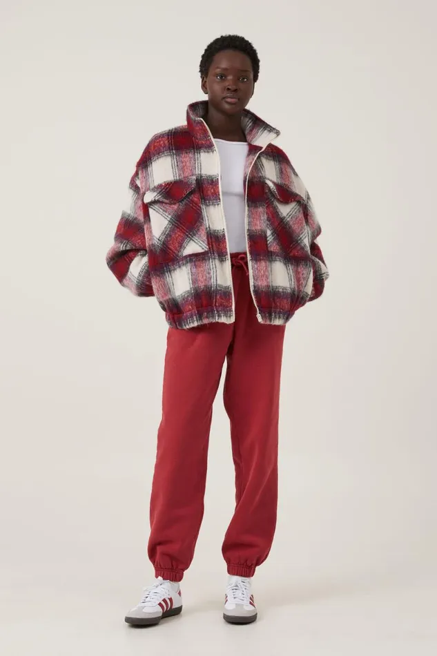 Women Sweats and Hoodies Cotton On Classic Washed Sweatpant Washed Red