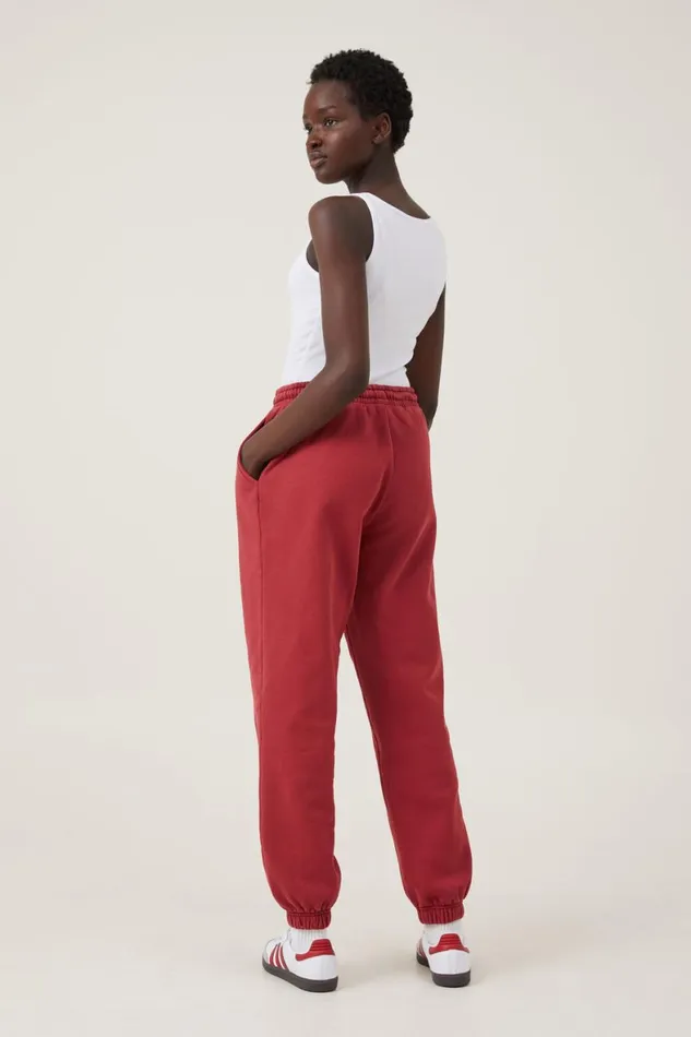 Women Sweats and Hoodies Cotton On Classic Washed Sweatpant Washed Red