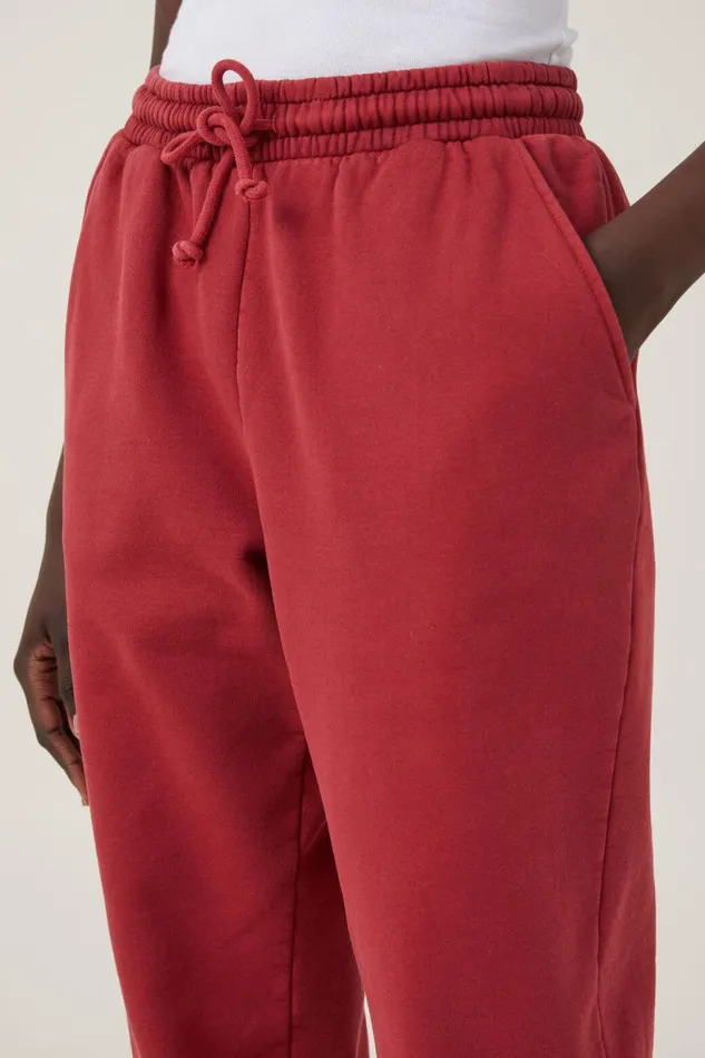 Women Sweats and Hoodies Cotton On Classic Washed Sweatpant Washed Red