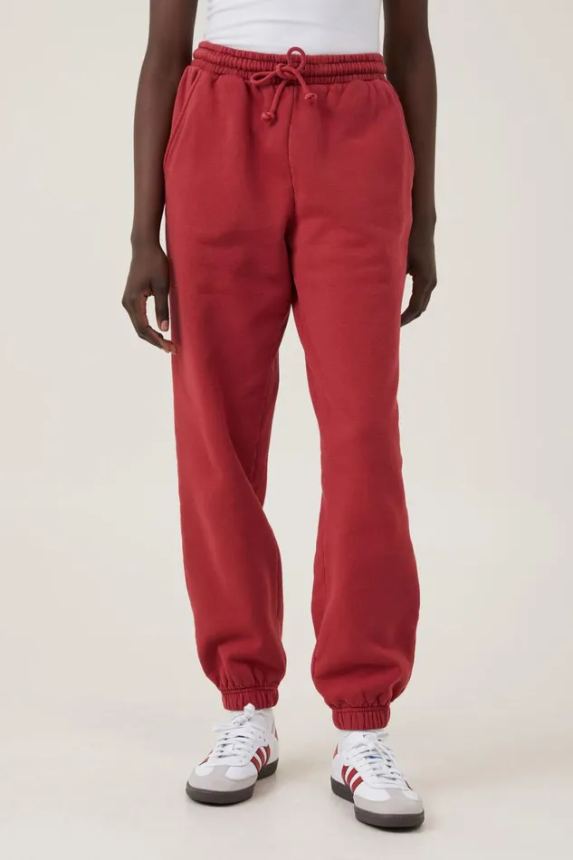 Women Sweats and Hoodies Cotton On Classic Washed Sweatpant Washed Red