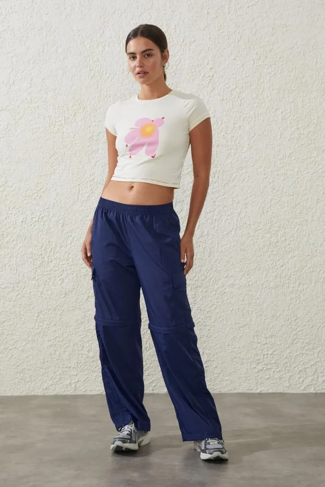 Women Sweats and Hoodies Cotton On Woven Zip Off Cargo Pant Quiet Sky