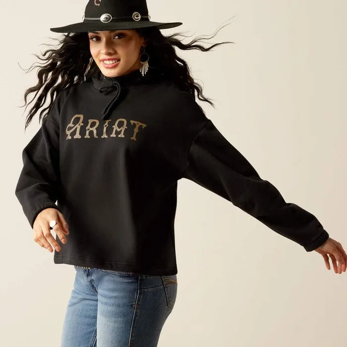 Women Sweatshirts and Hoodies Ariat Essential Hoodie Blackleopard