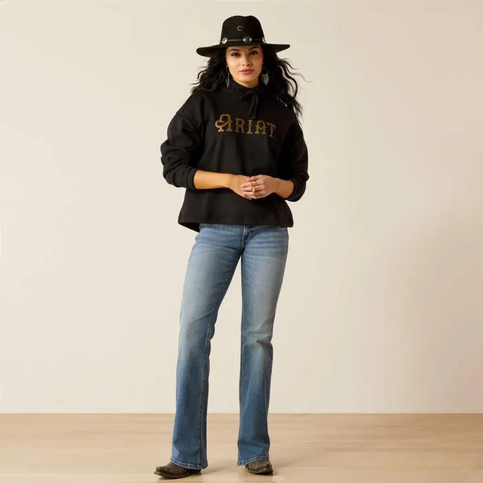 Women Sweatshirts and Hoodies Ariat Essential Hoodie Blackleopard Women Sweatshirts and Hoodies Ariat Essential Hoodie Blackleopard