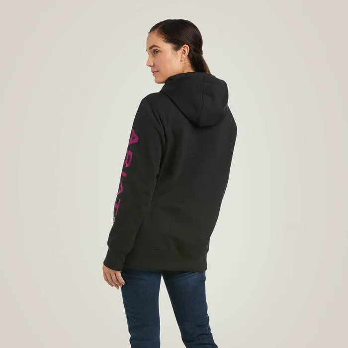 Women Sweatshirts and Hoodies Ariat Rebar Graphic Hoodie Blackandpurple