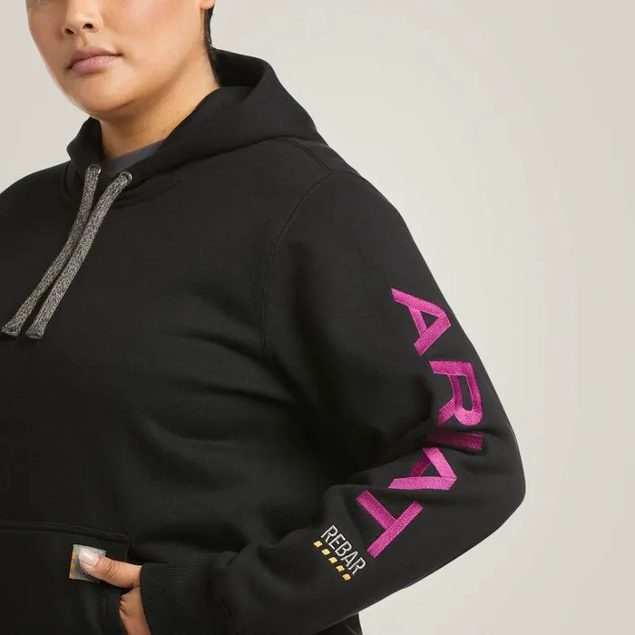 Women Sweatshirts and Hoodies Ariat Rebar Graphic Hoodie Blackandpurple