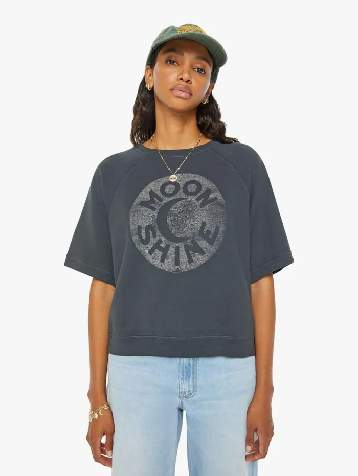 Women Sweatshirts Mother Denim The Short Sleeve Concert Black