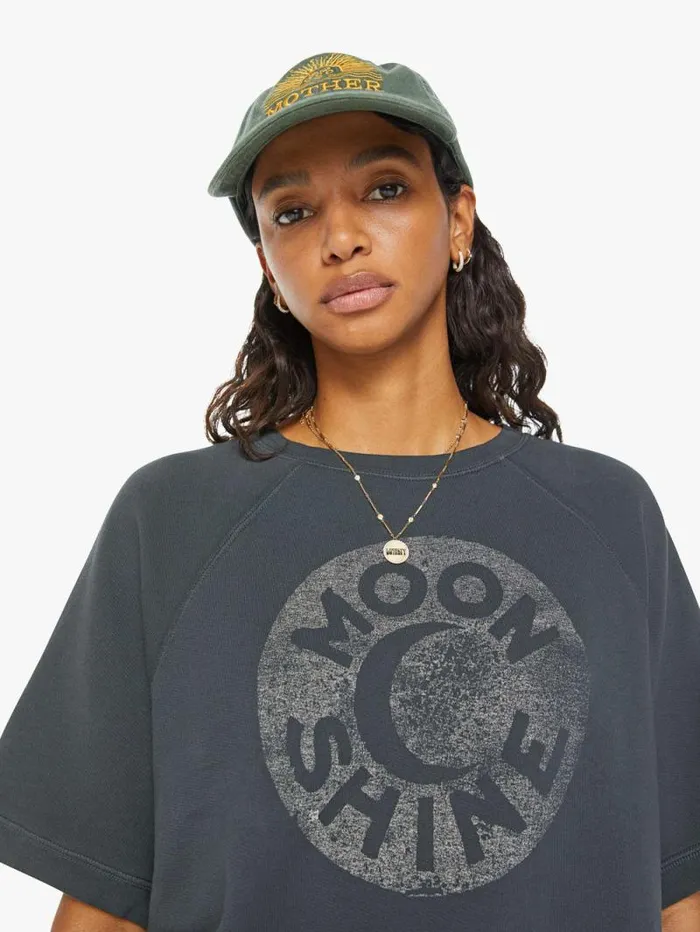 Women Sweatshirts Mother Denim The Short Sleeve Concert Black