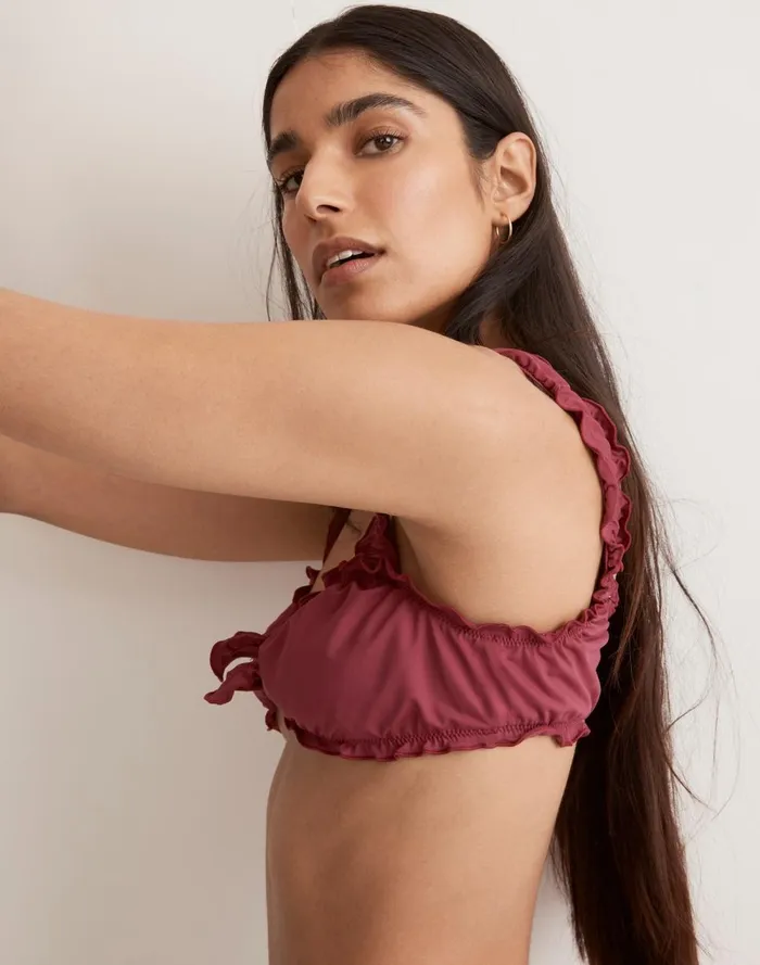 Women Swim Madewell Frankies Bikinis Colby Bikini Top Bordeaux
