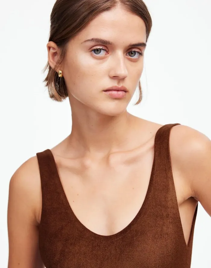 Women Swim Madewell Jade Swim Evolve Contour OnePiece Swimsuit Espresso
