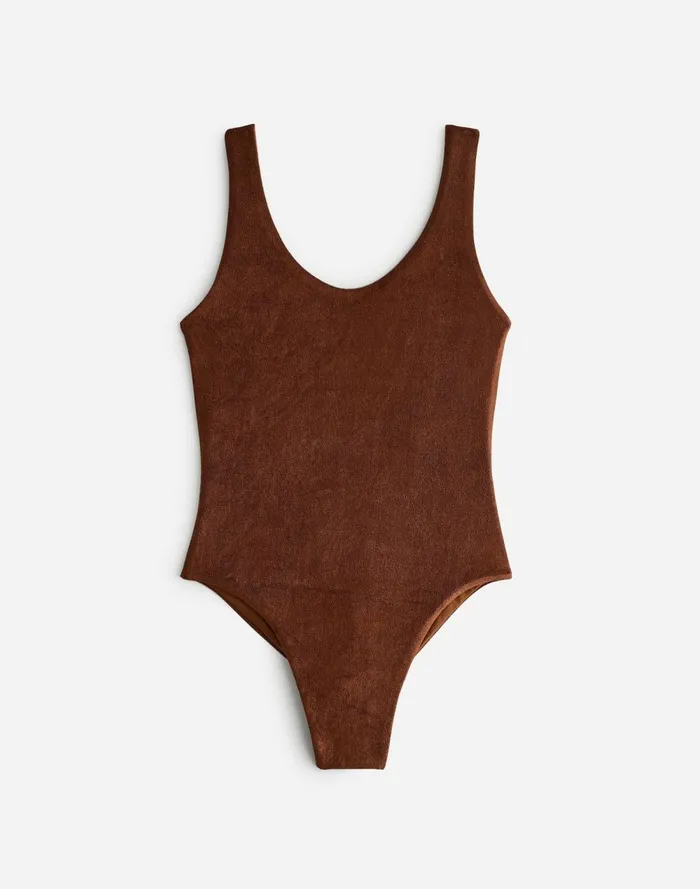 Women Swim Madewell Jade Swim Evolve Contour OnePiece Swimsuit Espresso
