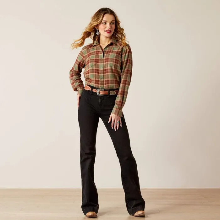 Women TShirts and Tops Ariat Billie Jean Shirt Oakwood Plaid Women TShirts and Tops Ariat Billie Jean Shirt Oakwood Plaid