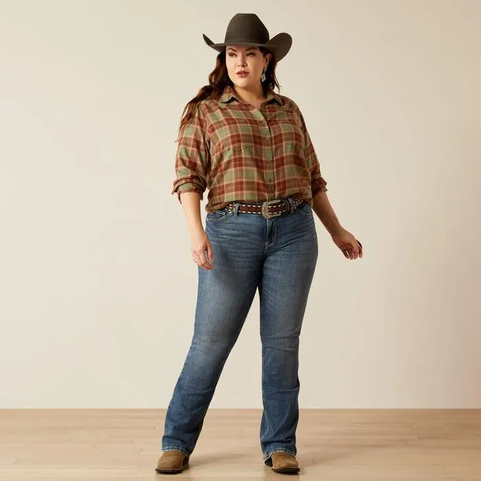 Women TShirts and Tops Ariat Billie Jean Shirt Oakwood Plaid Women TShirts and Tops Ariat Billie Jean Shirt Oakwood Plaid