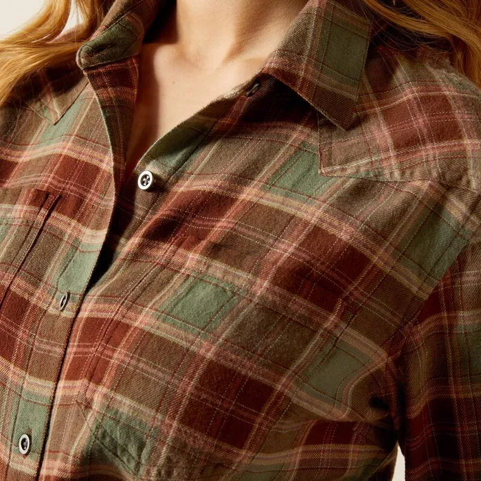 Women TShirts and Tops Ariat Billie Jean Shirt Oakwood Plaid Women TShirts and Tops Ariat Billie Jean Shirt Oakwood Plaid